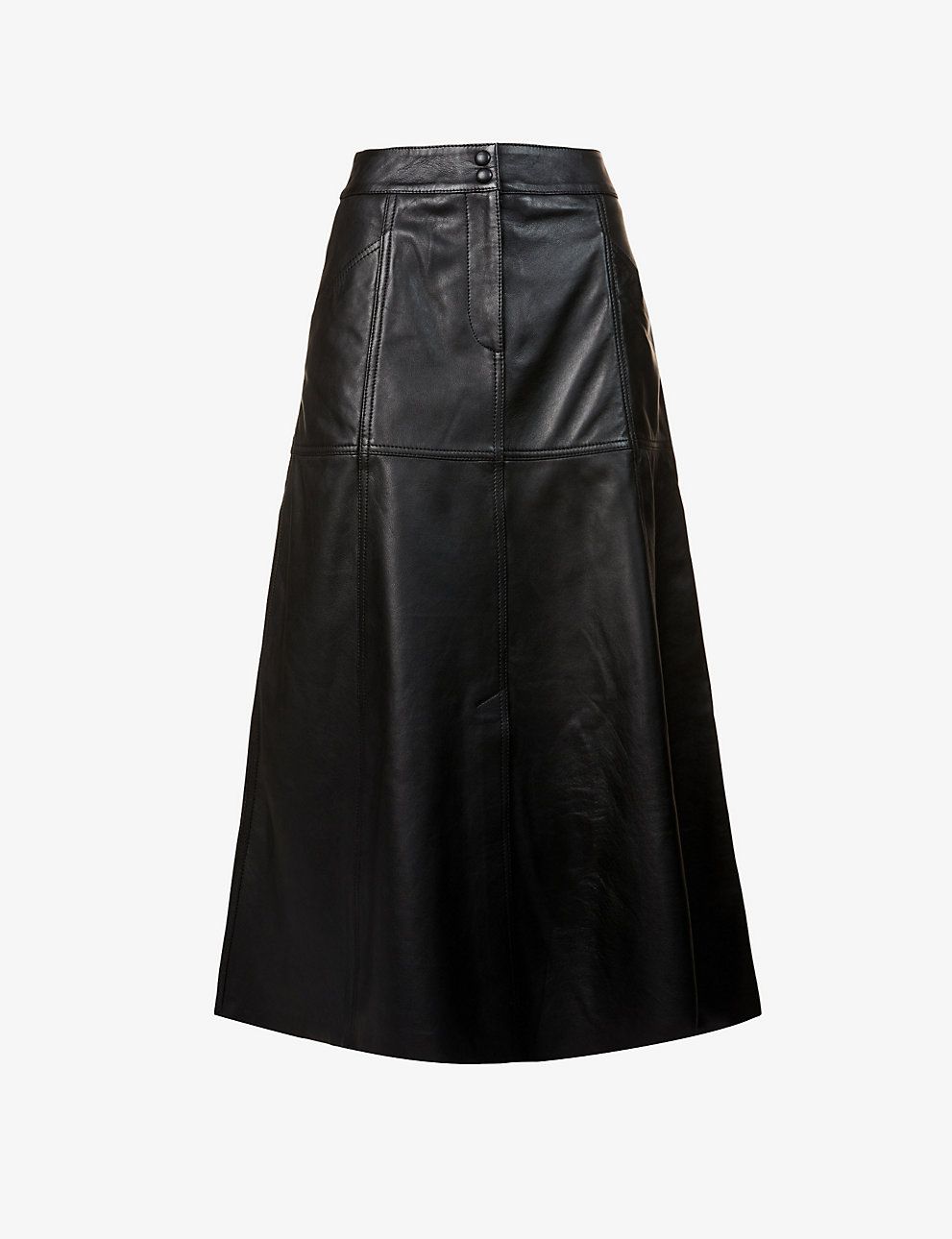 ME AND EM High-waisted A-line leather midi skirt | Selfridges