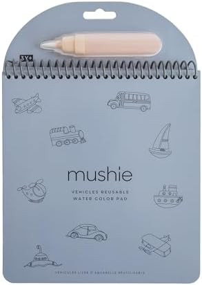 mushie Vehicles Reusable Water Color Pad | Montessori Travel Activity Book with Planes, Trains, a... | Amazon (US)