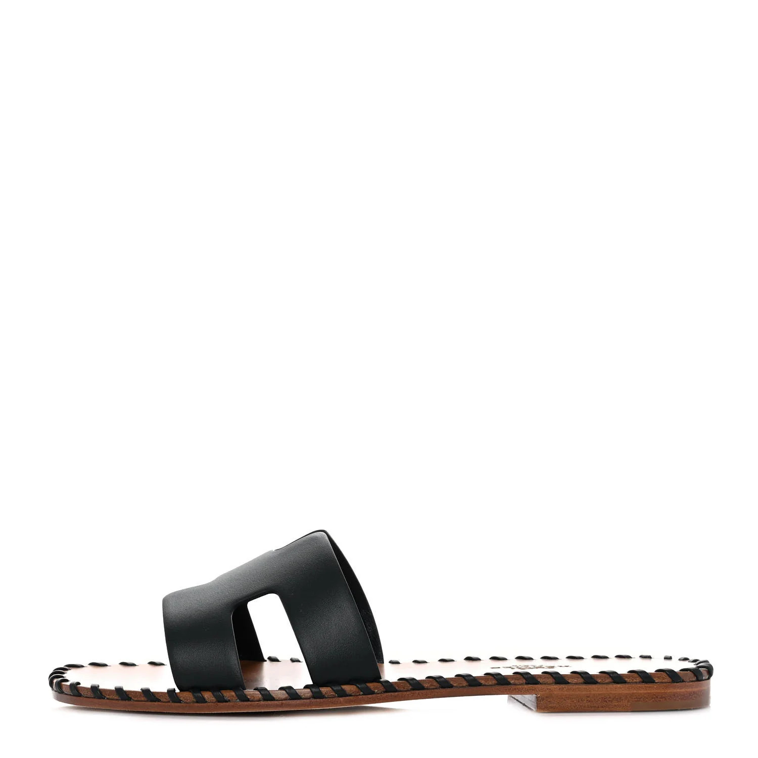 HERMES Box Calfskin Braided Oran Sandals 35.5 Black | FASHIONPHILE (US)