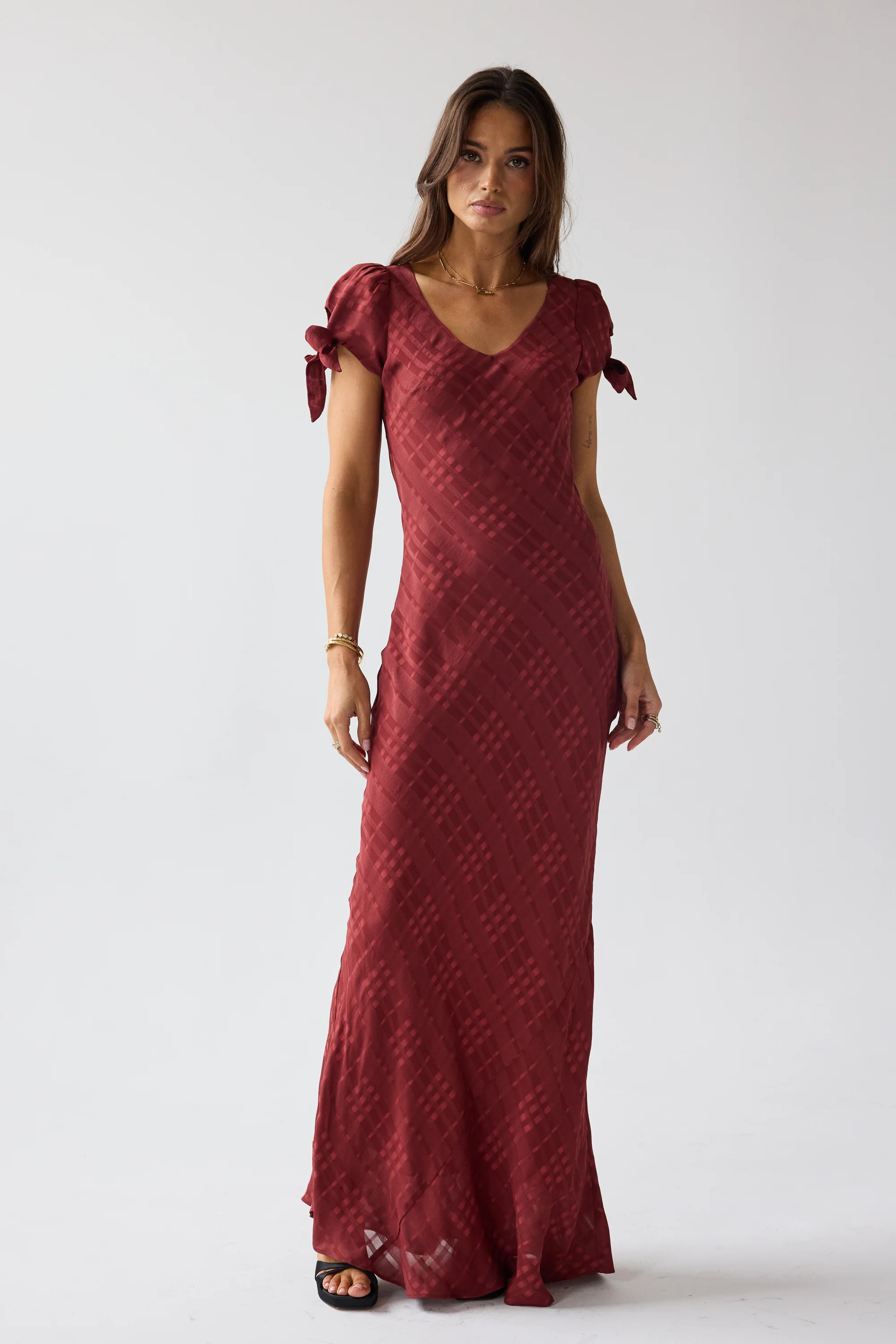 Kimmie Maxi Dress in Red-Brown | Böhme US