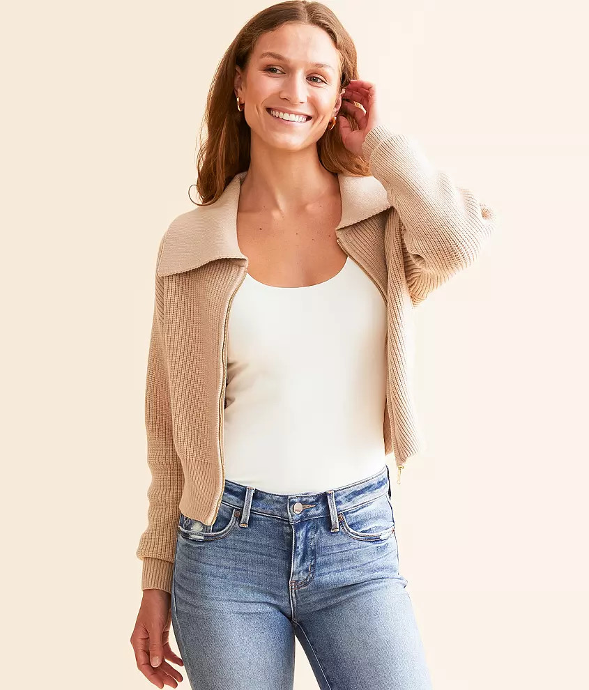 Zip Up Cardigan Sweater | Buckle