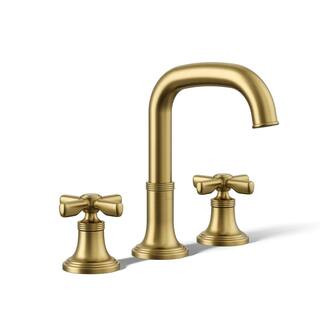 Paces 8 in. Widespread Double Handle Bathroom Faucet with Cross Handles in Vibrant Brushed Modern... | The Home Depot