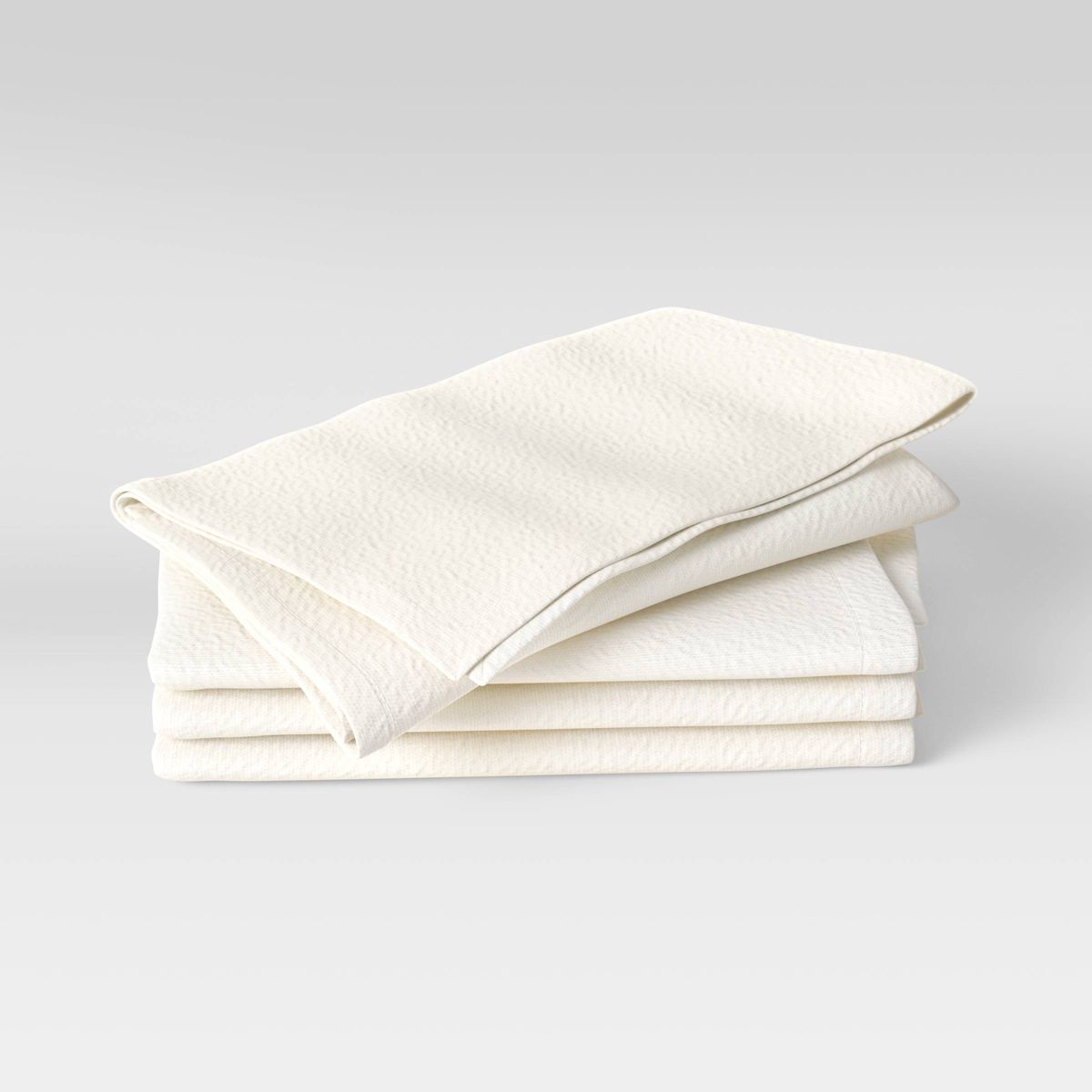 4pk Cotton Easy Care Napkins Cream - Threshold™ | Target