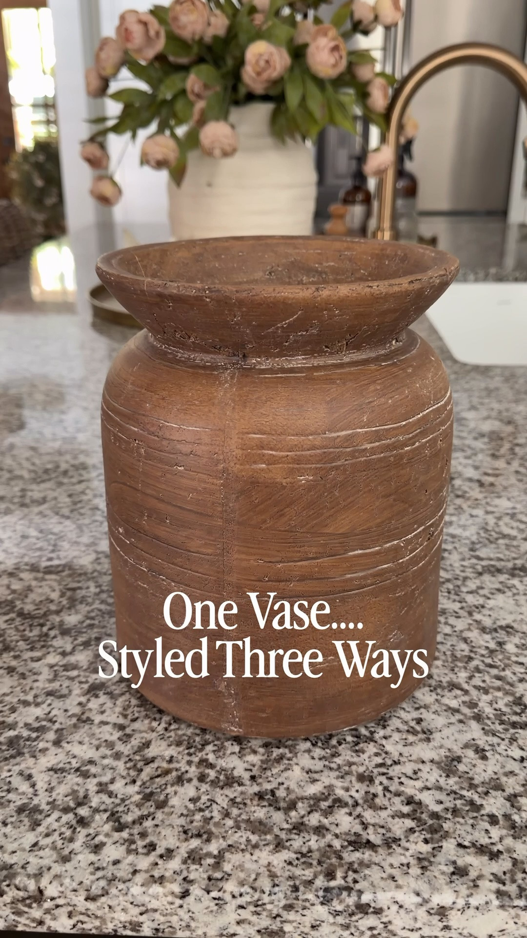 Let’s style one vase with three different types of stems. One thing I always feel every home needs is greenery. It instantly brings life, softness, and texture into a space without needing a lot of extra decor.