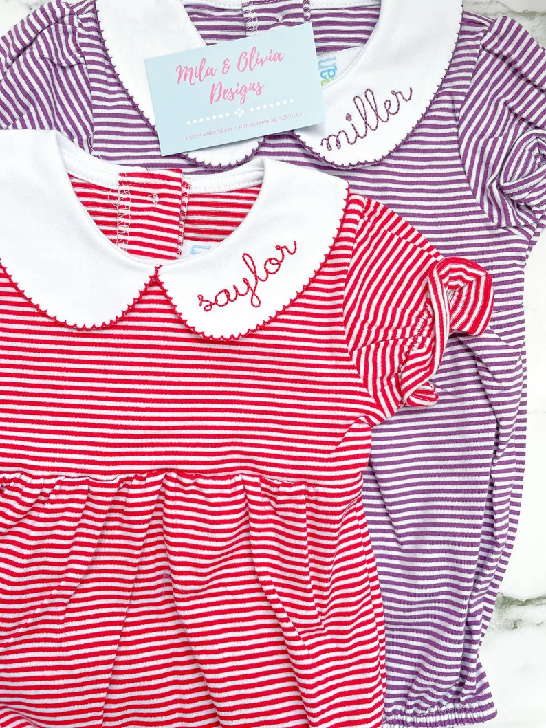 Monogram Collar Bubble, Toddler Girl Bubble, Monogram Bubble - Etsy | Etsy (US)