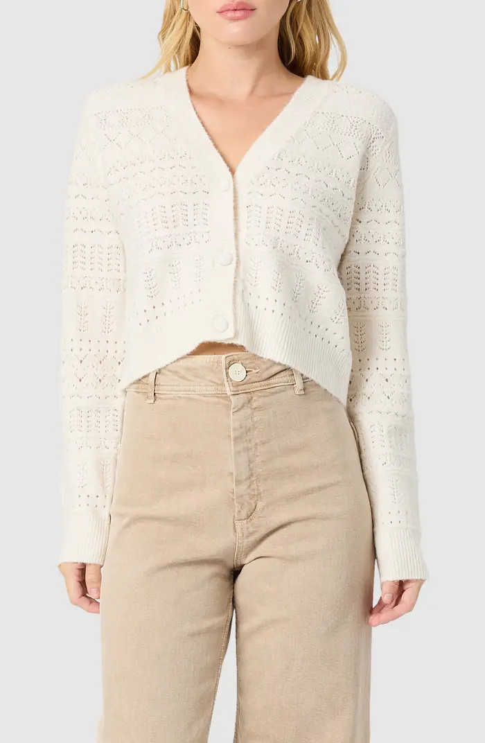 All in Favor Pointelle Crop Cardigan | Nordstrom | Nordstrom