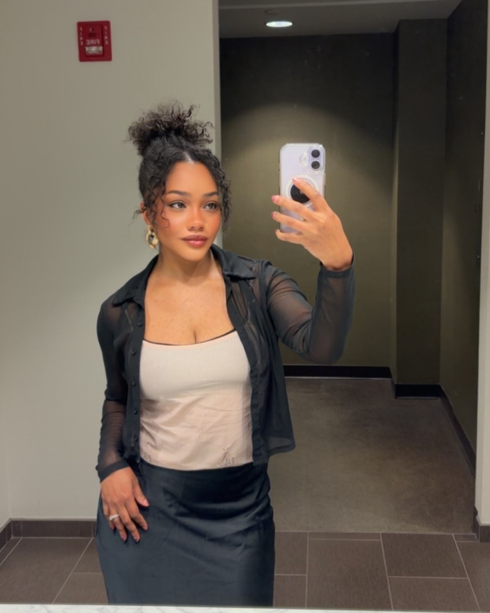 I call this look, sheer and satin. 