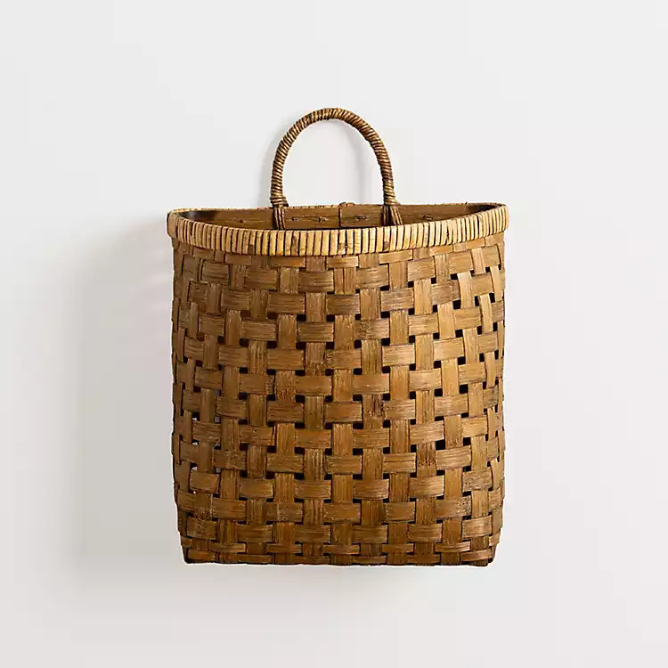 Brown Woven Bamboo Wall Pocket | Kirkland's Home