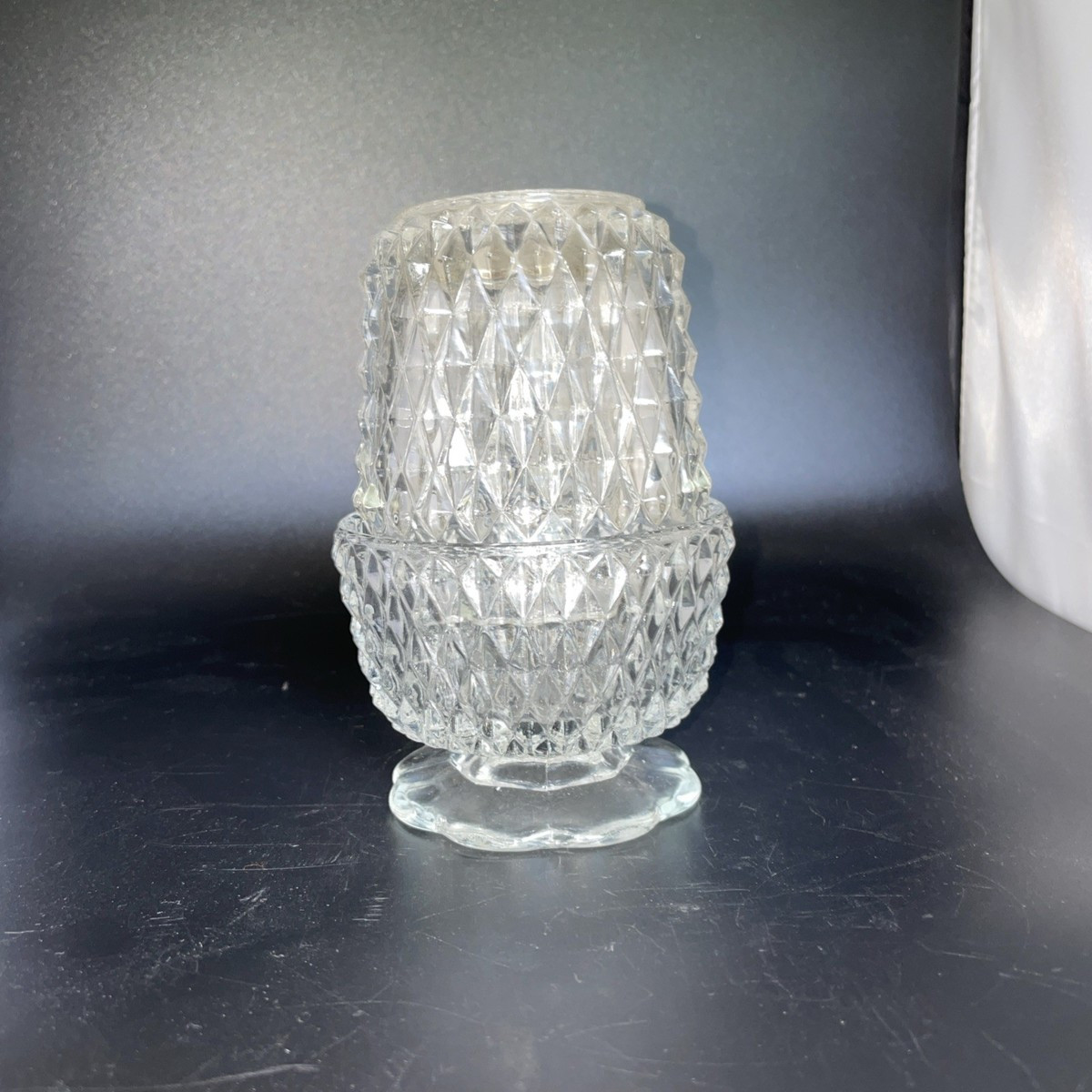 Vintage Indiana Glass Diamond Point Fairy Lamp Light Clear | eBay US