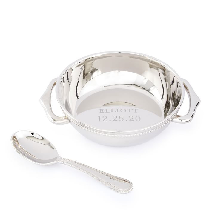 Silver Baby Spoon and Bowl Set | Mark and Graham