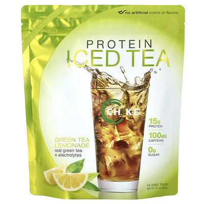 Chike Nutrition, Protein Iced Tea, Green Tea Lemonade, 10.1 oz (287 g) | iHerb