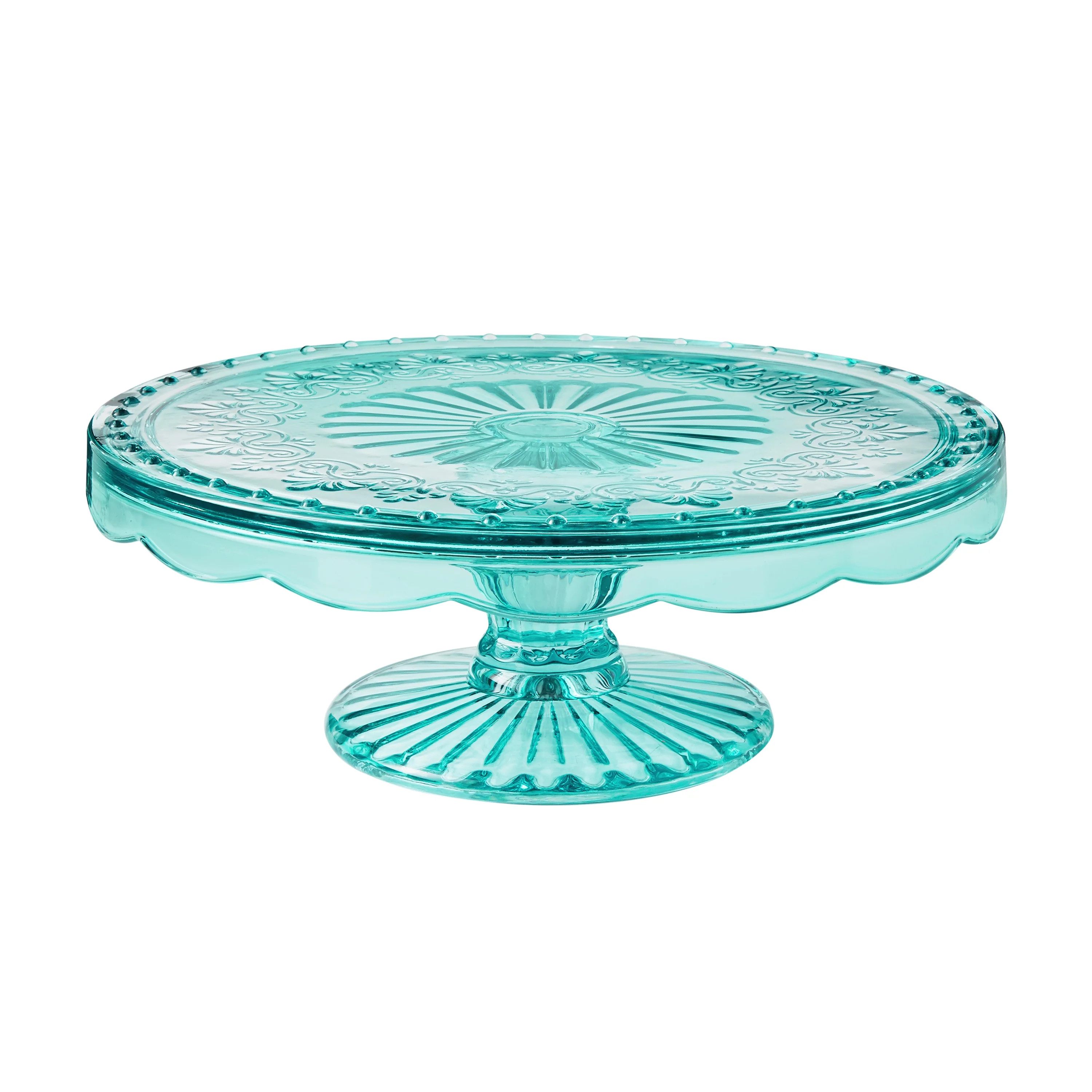 The Pioneer Woman Glass Cake Stand, Teal - Walmart.com | Walmart (US)