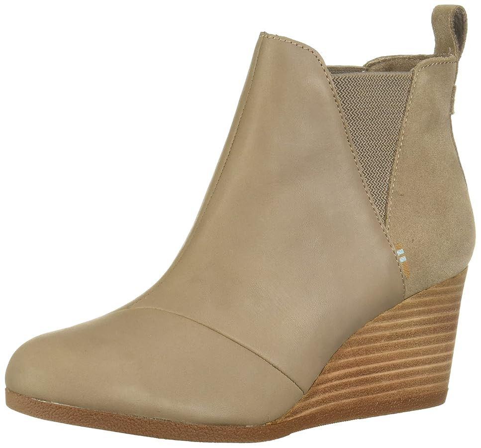 TOMS Womens Kelsey Leopard Pull On Casual Boots Ankle Mid Heel 2-3" - Brown | Amazon (US)
