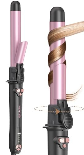 Wavytalk 1 Inch Rotating Curling Iron - Get Effortless Waves with Self Rotating Barrel up to 430°F with Home Button, Dual Voltage, Rose Gold | Amazon (US)