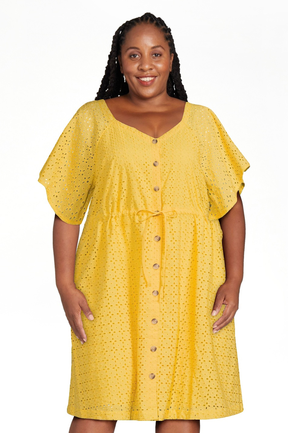 Terra & Sky Women's Plus Size Shirt Dress with Flutter Sleeves | Walmart (US)