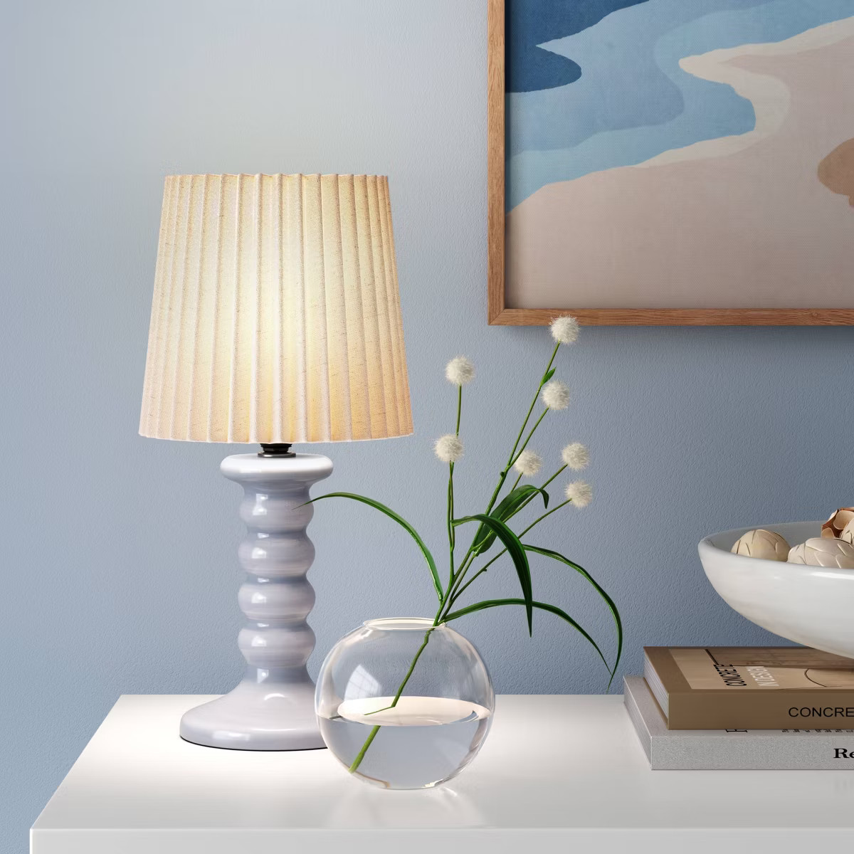 Mini Stick Table Lamp with Pleated Shade - Room Essentials™ | Target