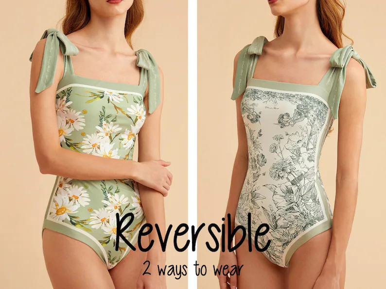 REVERSIBLE One Piece Swimsuit Swimsuit Bathing Suits Monokini | Etsy | Etsy (US)