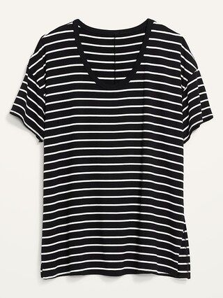 Short-Sleeve Luxe Oversized Striped Tunic T-Shirt for Women | Old Navy (US)