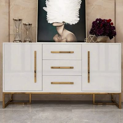 Stovf White Modern 59" Wood Sideboard with Drawers Kitchen Buffet Cabinet-Homary | Homary