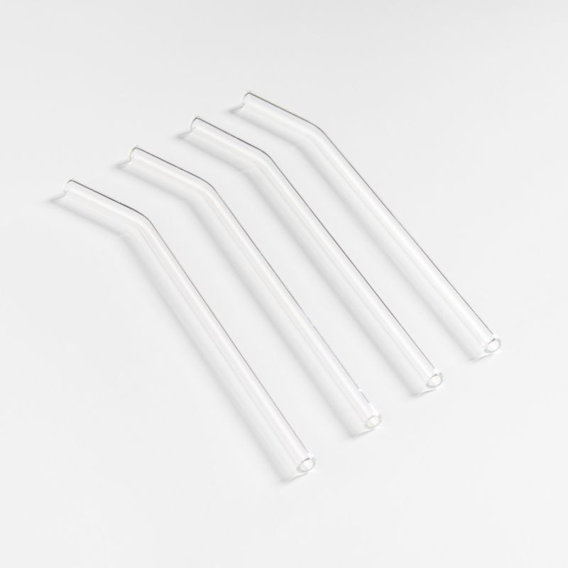 Clear Glass Straws, Set of 4 + Reviews | Crate & Barrel | Crate & Barrel
