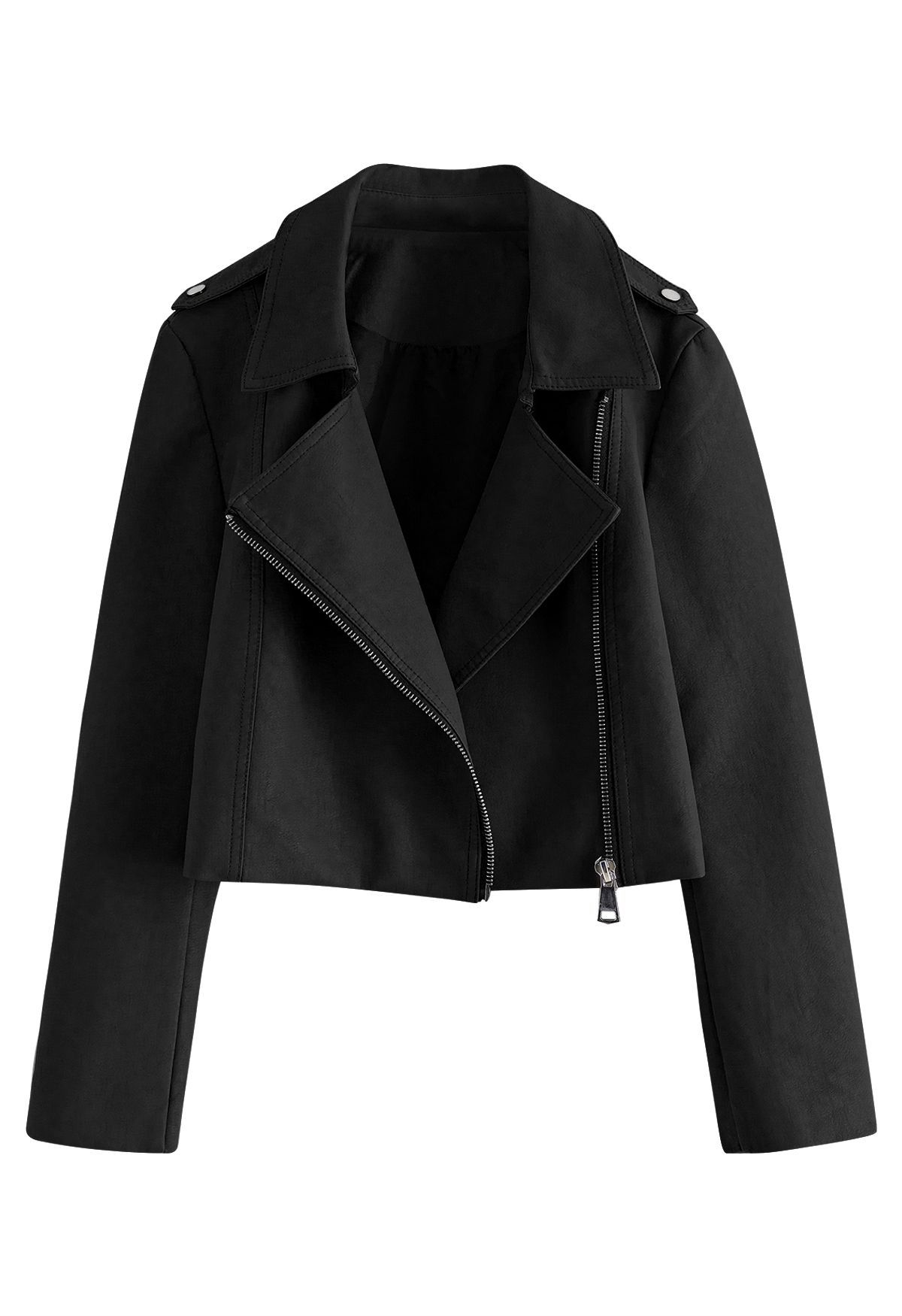 Edgy Faux Leather Moto Jacket in Black | Chicwish