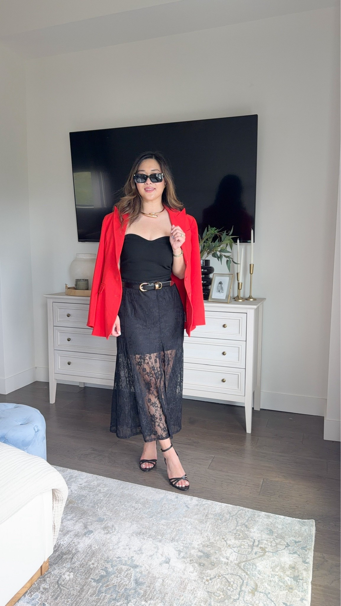 Tube Top: Medium 
Lace Skirt: Medium 
Blazer: Small 

Devil wears Prada, lace skirt, tube top, red, trending, belt, blazer, outfit inspo, styling tip, tcs, cool mom outfit, affordable fashion

#LTKootd #LTKSeasonal #LTKmomlife