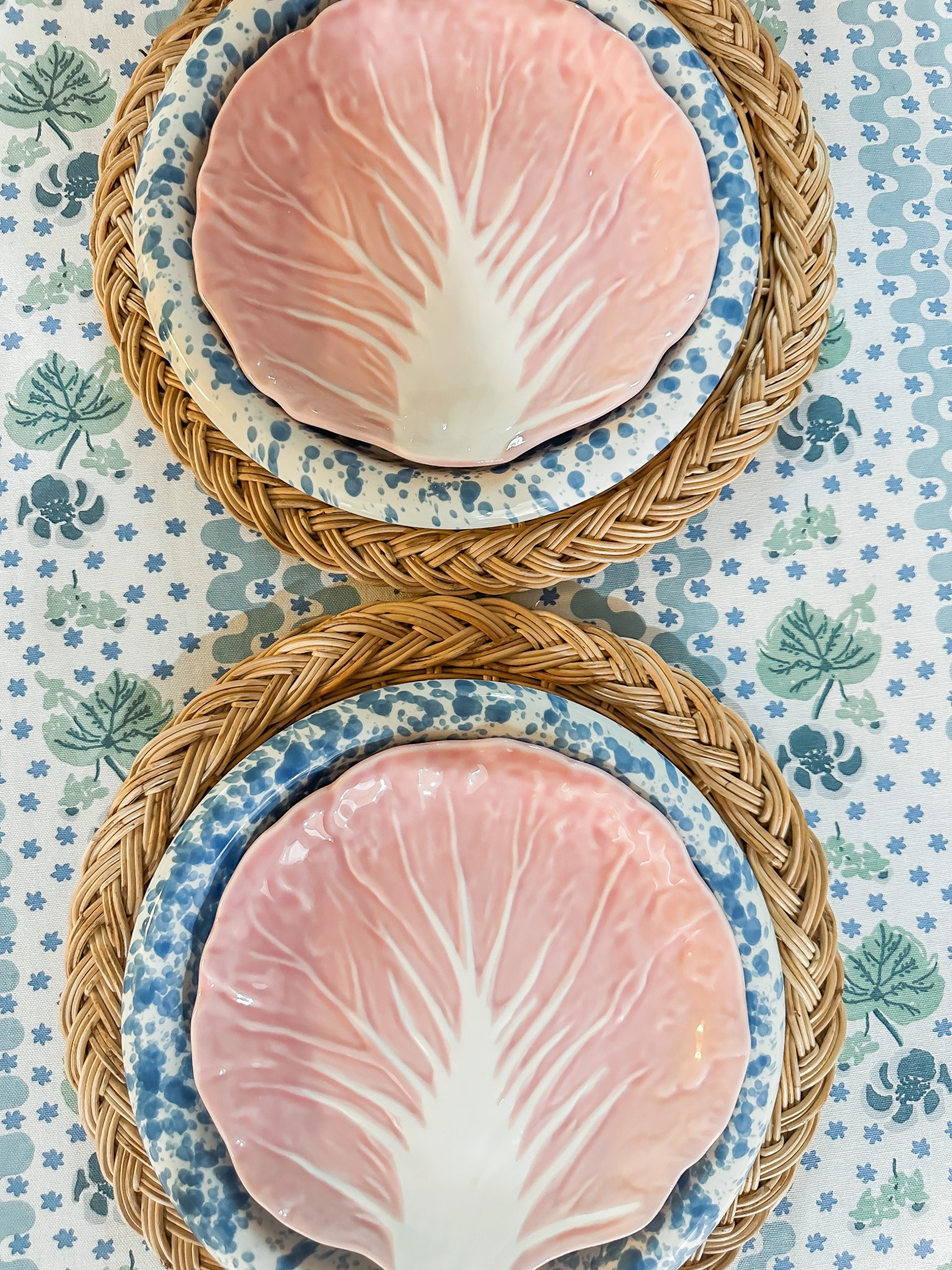 Favorite affordable dishware for spring. Cabbage plates. Splatterware. 