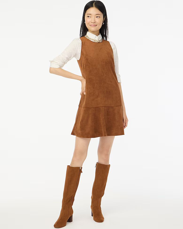 Faux-suede drop-waist mini dress | J.Crew Factory