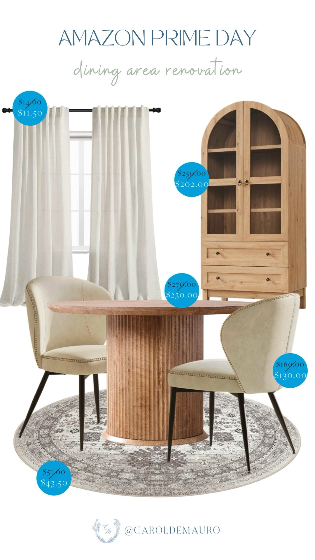 amazon prime day, creator favorites 2026, sale, discounted, dining set, arch cabinet, round rug, dining table, dining chair, home styling, neutral curtains, wooden furniture

#LTKHome