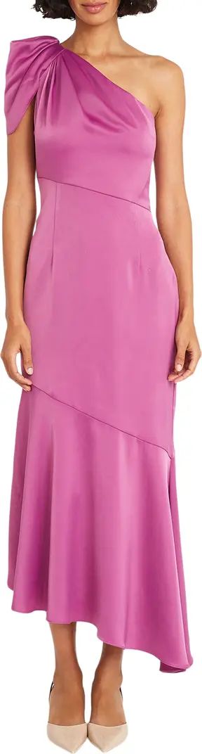 Maggy London One-Shoulder Asymmetric Hem Satin Cocktail Dress | Nordstrom | Nordstrom