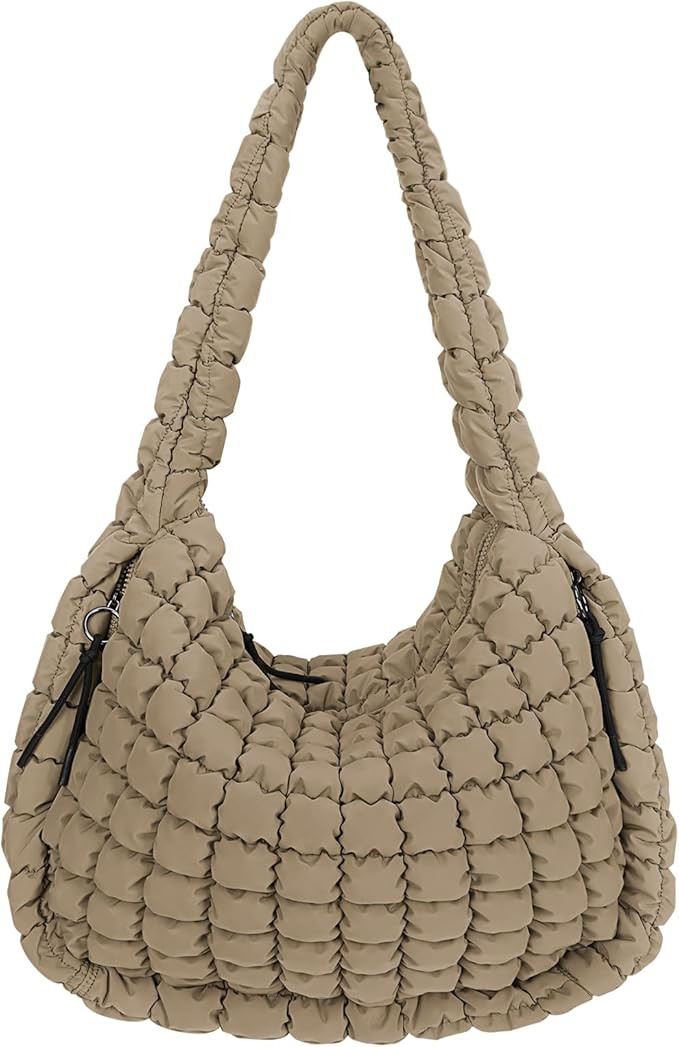 Juoxeepy Quilted Tote Bag Large Carryall Puffer Shoulder Bag Lightweight Padding Hobo Bag | Amazon (US)
