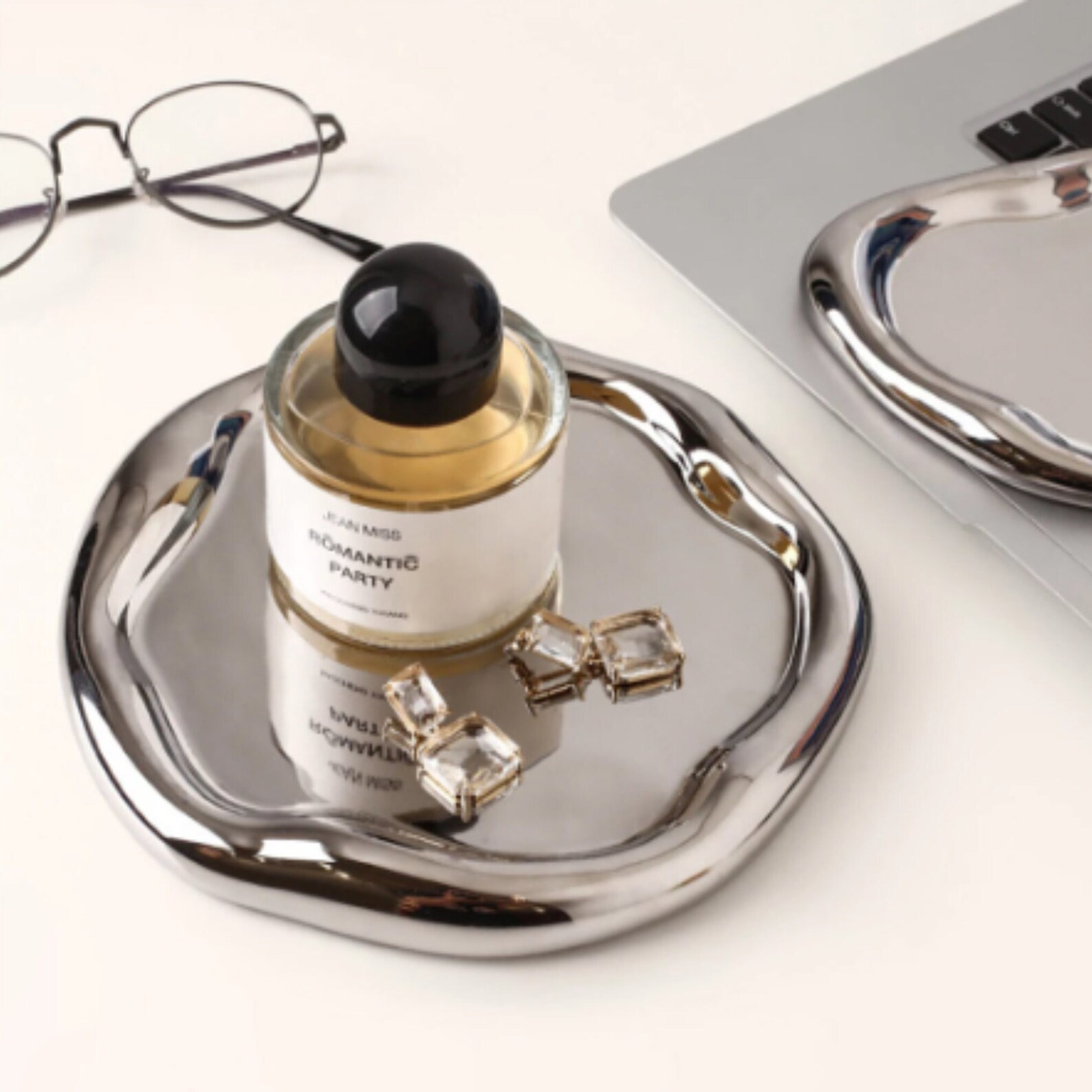 Irregular Silver Candle Holder, Jewellery Storage Decoration, Ceramic Tray, Kitchen Decoration, S... | Etsy (US)