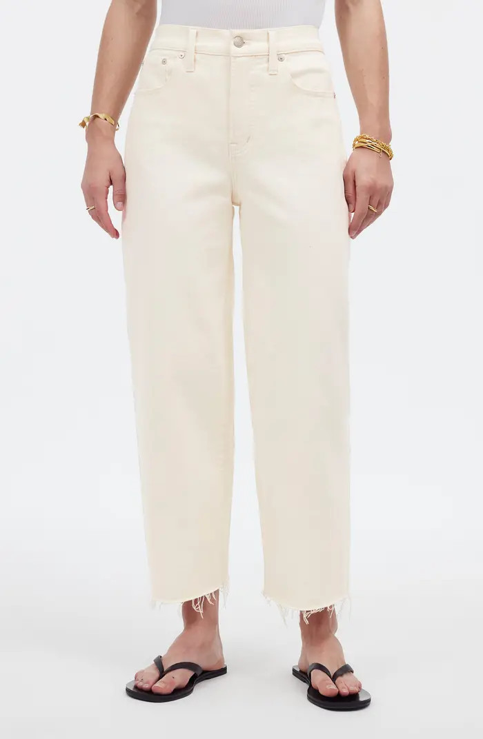 The Perfect Vintage Raw Hem High Waist Crop Wide Leg Jeans | Nordstrom