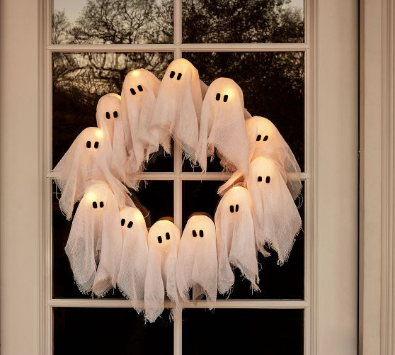 Lit Ghosts Wreath | Pottery Barn (US)