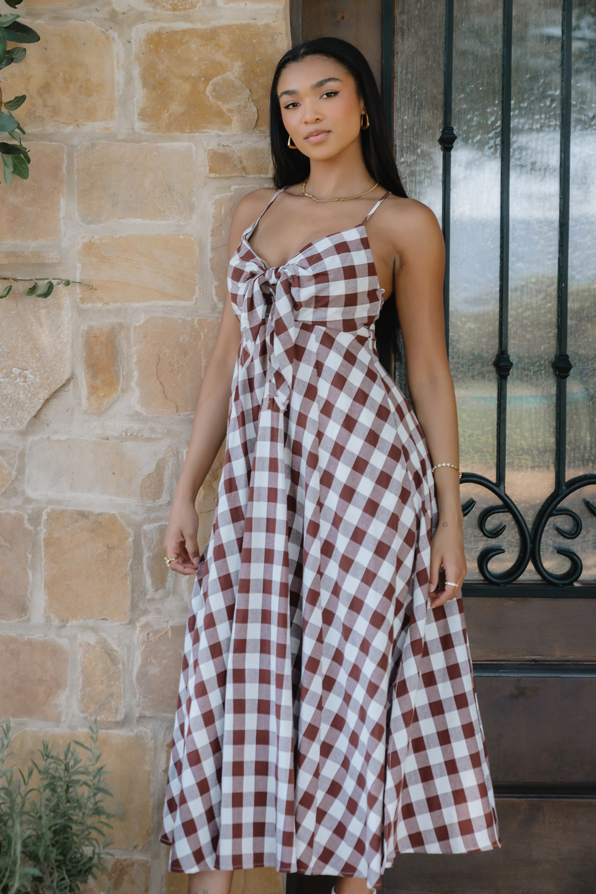 Mayzie Gingham Maxi Dress | Böhme US