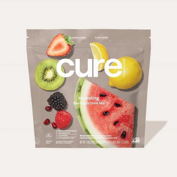 Cure Hydration Plant Based Electrolyte Mix | Powder for Dehydration Relief | Made with Coconut Wa... | Walmart (US)