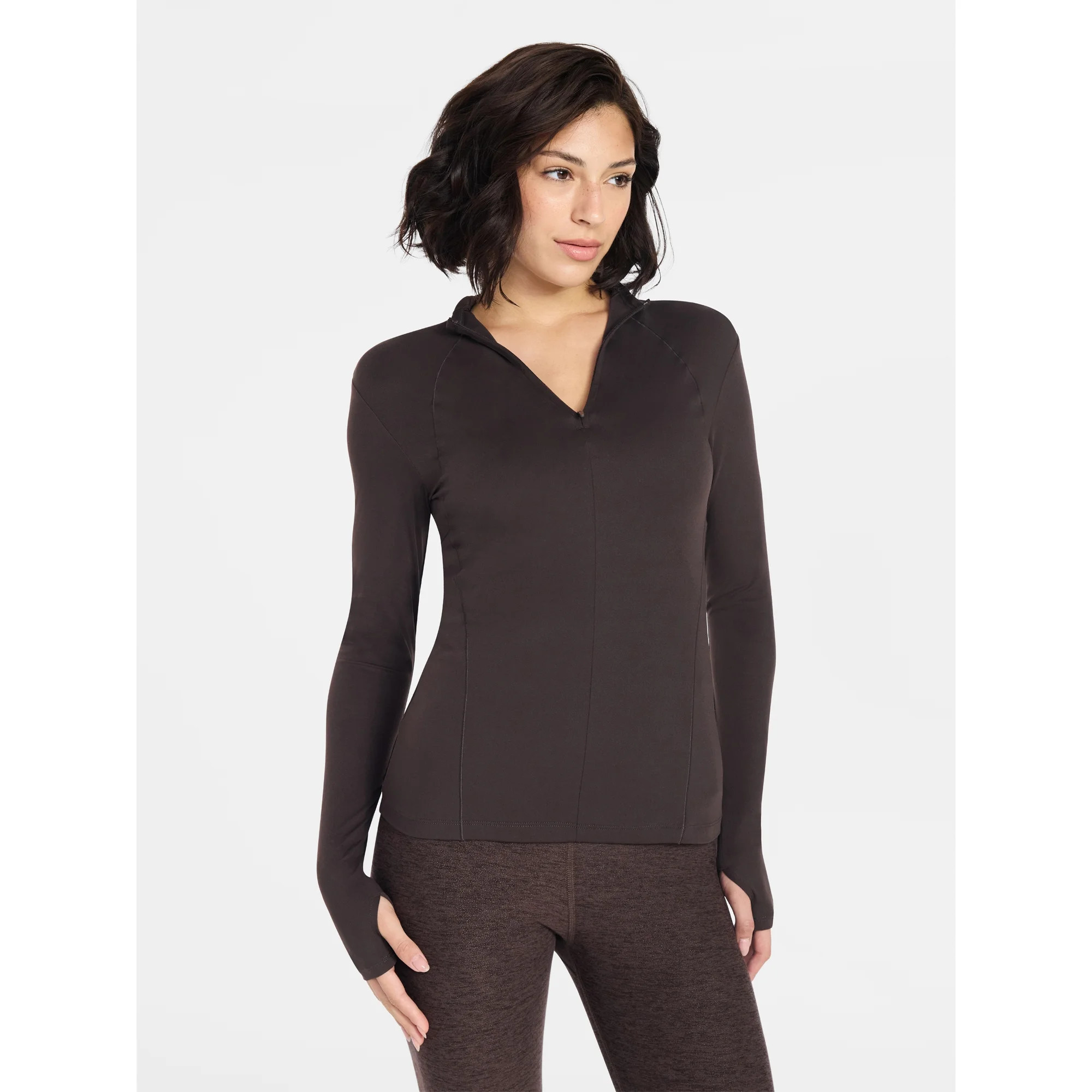 Avia Women's and Women's Plus SoftSculpt Quarter Zip Long Sleeve Top, Sizes XS-4X | Walmart (US)