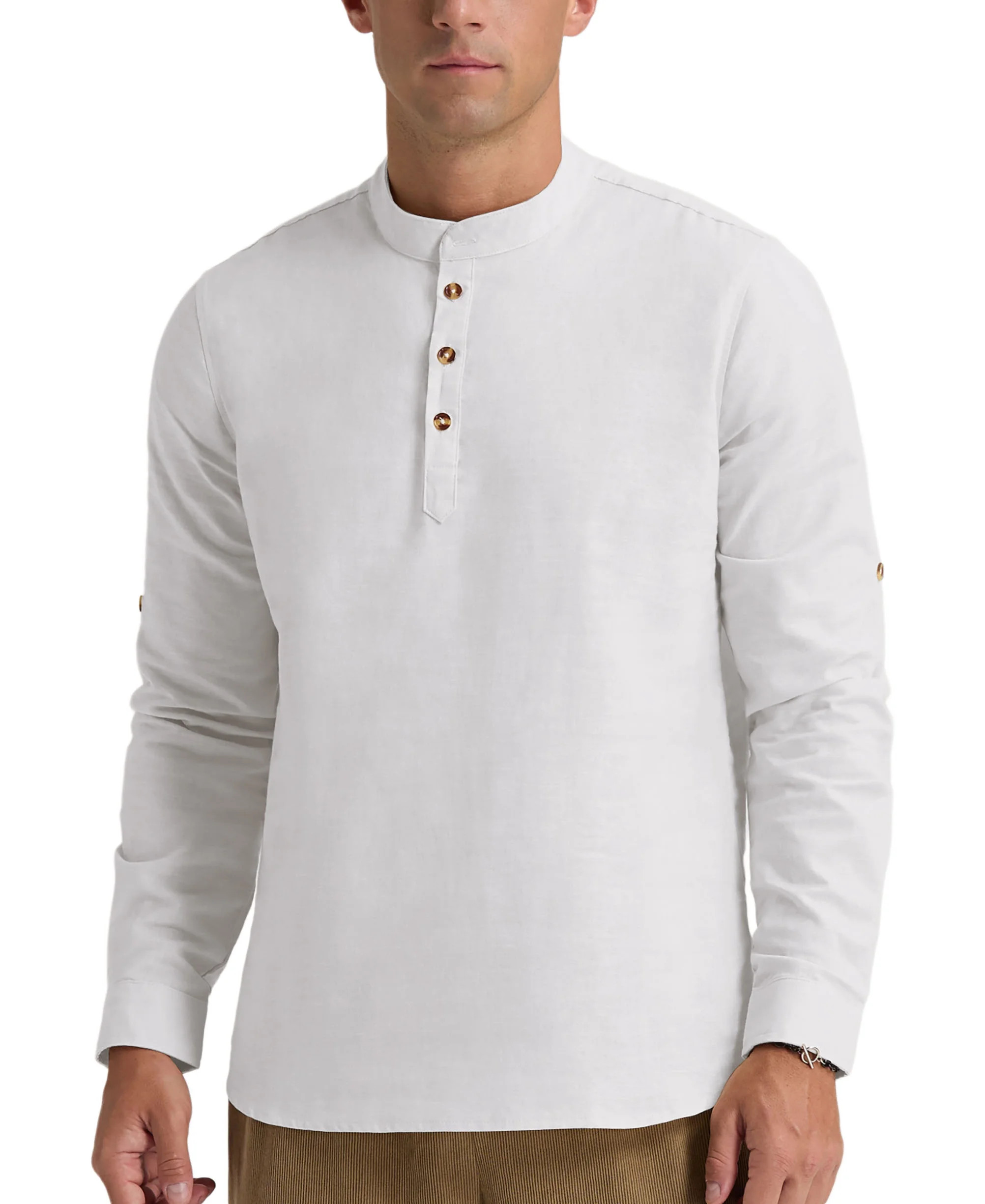 Iceglad Men Henley Neck Long Sleeve Cotton Linen Shirt Casual Beach Outfit Dress Shirt - Walmart.... | Walmart (US)