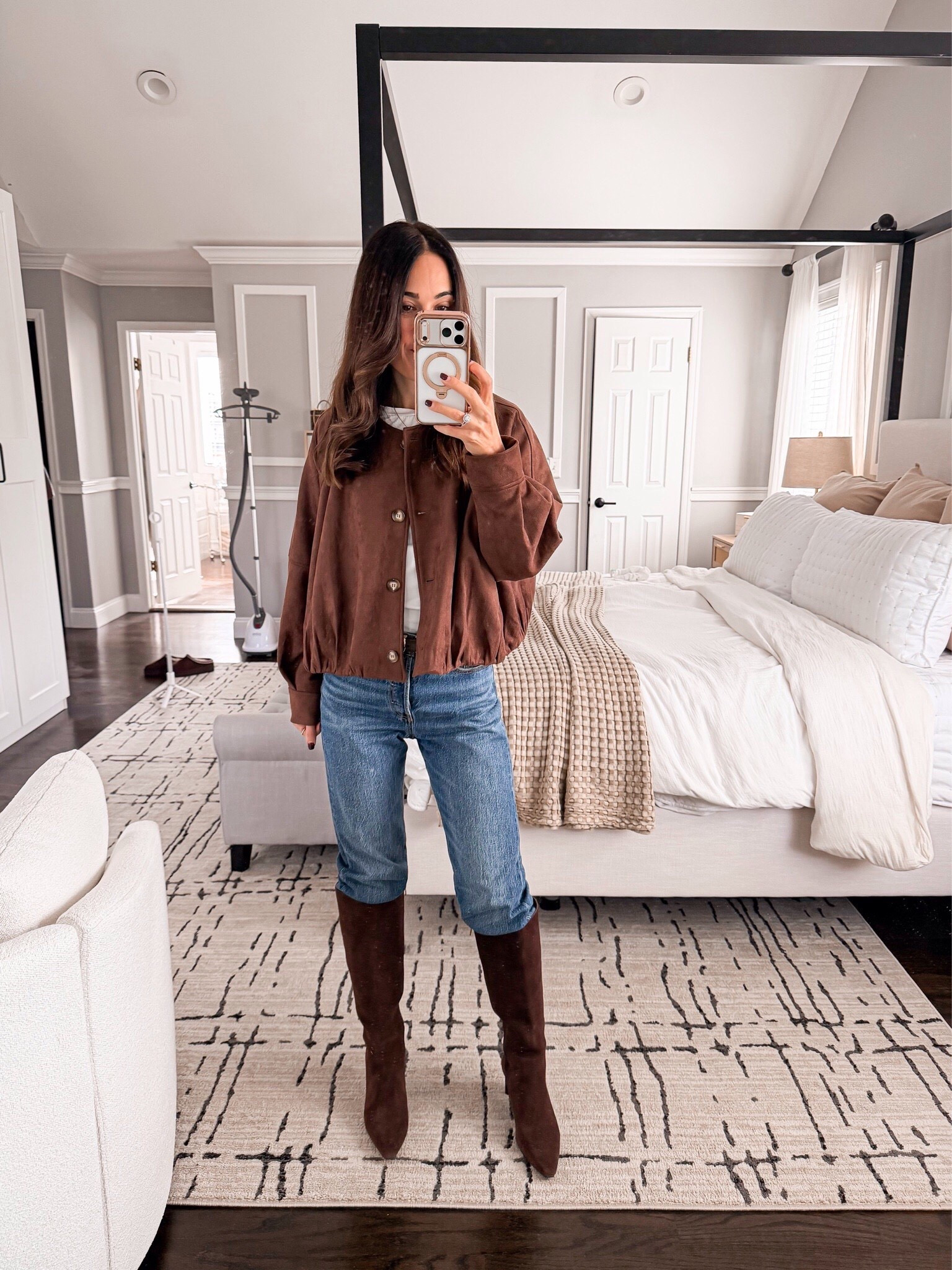 Chocolate brown layers for chilly days 🤎🔗⬇️ wearing size small jacket. 26 jeans and boots are tts 



Follow my LTK @mrscasual on the @shop.LTK app to view this post and get my exclusive app-only content!