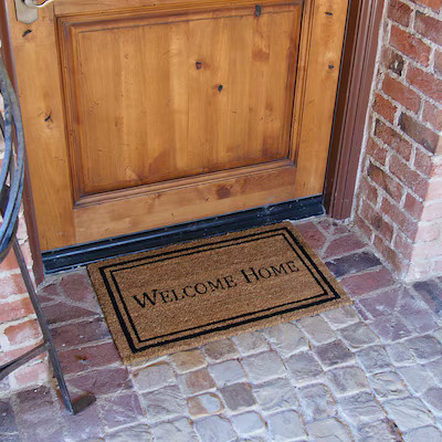 Rubber-Cal 2-ft x 5-ft Brown Rectangular Indoor or Outdoor Welcome Door Mat | Lowe's