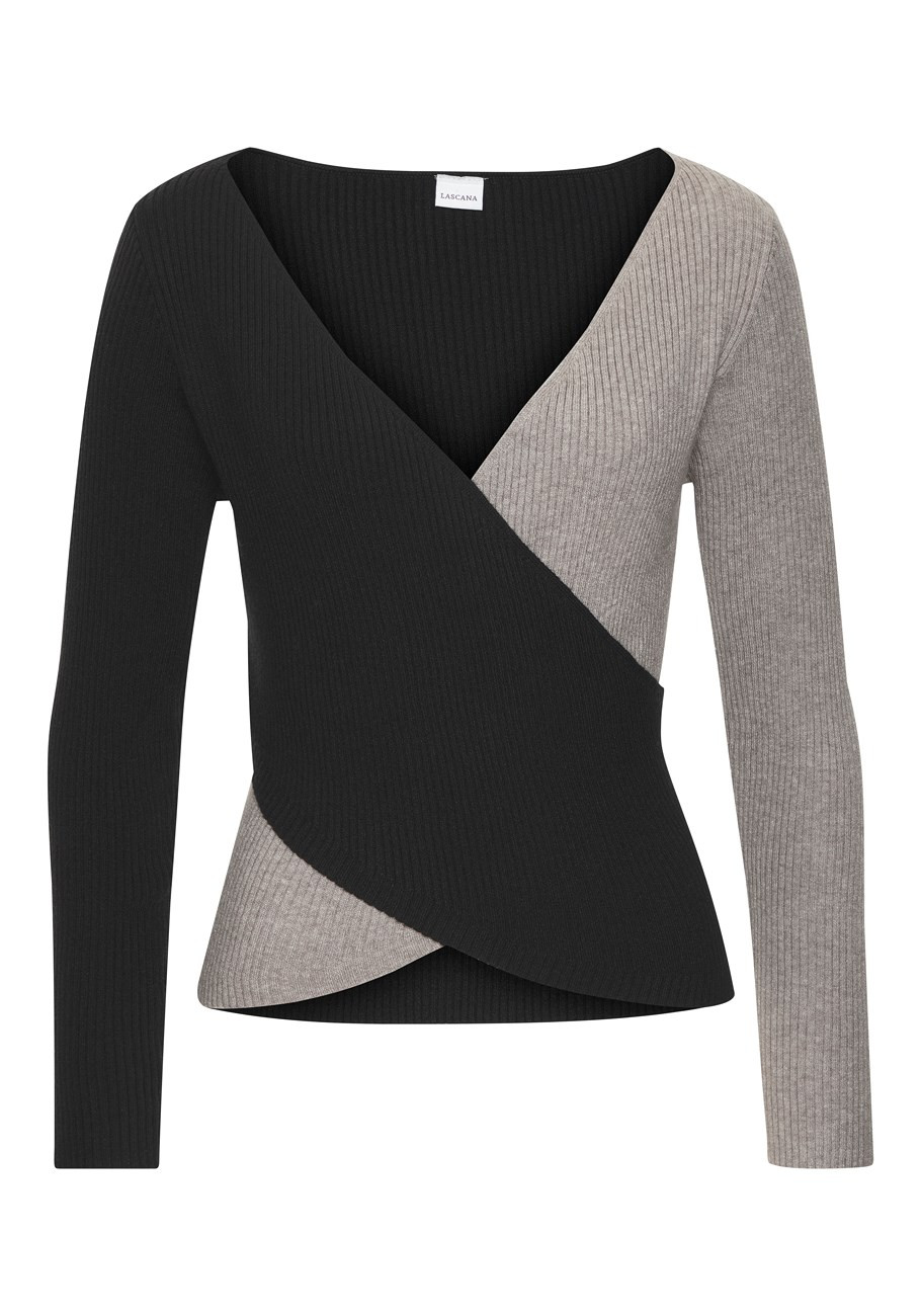 color block crossover sweater | Lascana