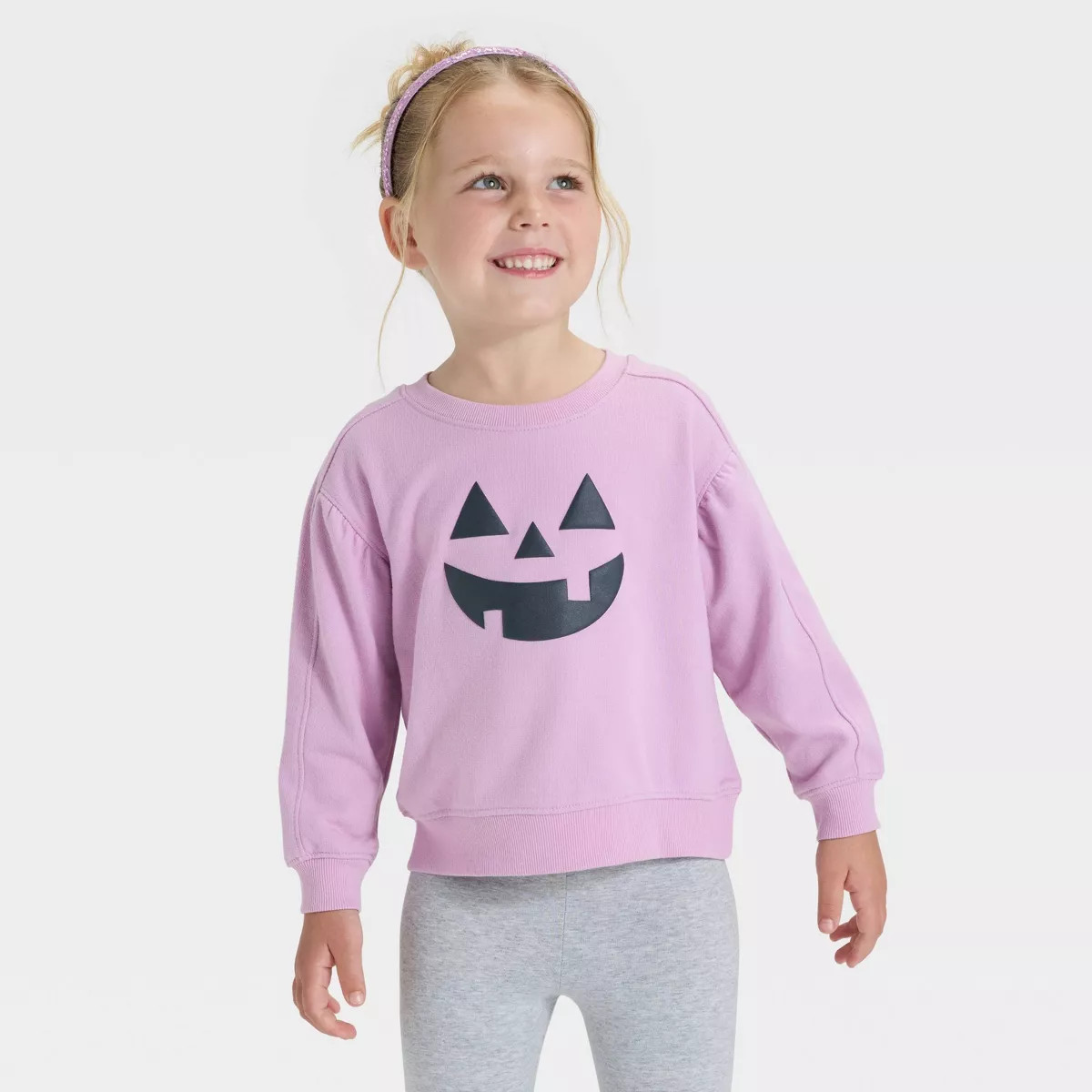 Toddler Girls' Halloween French Terry Pullover - Cat & Jack™ Lavender | Target