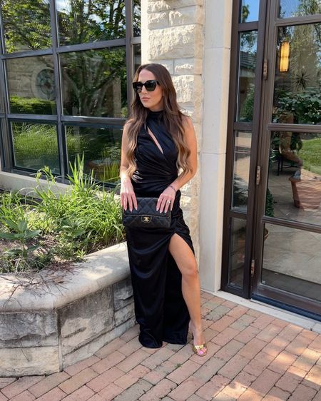 Such a chic and classy black dress for a wedding. Love the flattering fit, cut out, and thigh high slit. Wearing a size 0.

Wedding guest dress, formal dress, spring wedding, summer wedding, wedding guest outfit 

#LTKwedding #LTKstyletip