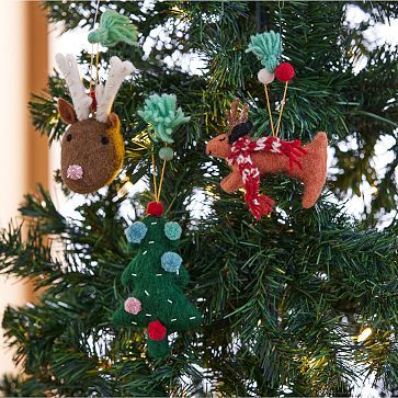 Meri Meri Felt Christmas Ornaments (Set of 3) | West Elm (US)