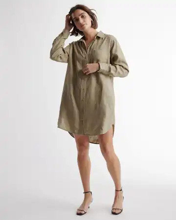 100% European Linen Shirt Dress | Quince