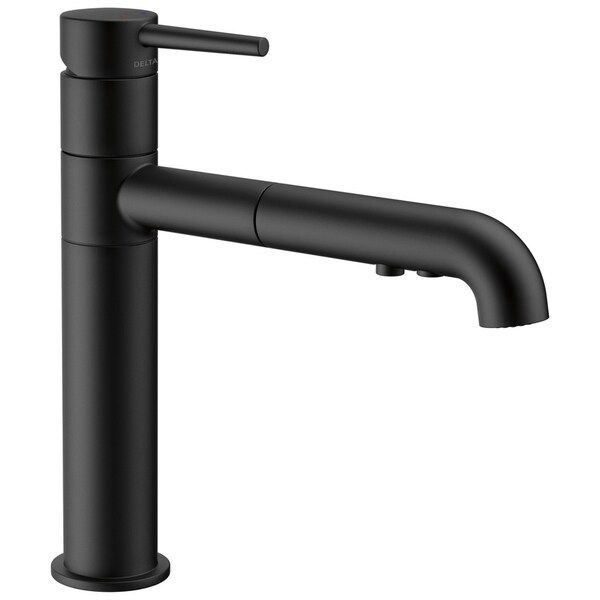 Delta Trinsic Single Handle Pull-Out Kitchen Faucet 4159-BL-DST Matte Black | Bed Bath & Beyond