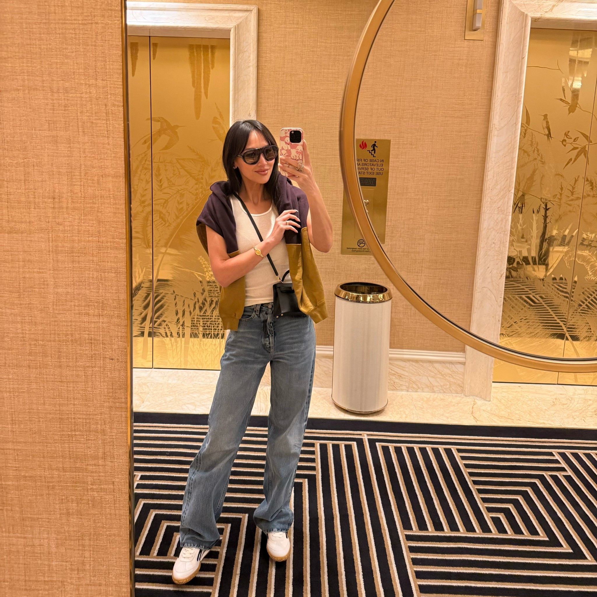 daytime vegas 💛 all exact items tagged. sneakers are hermes jet 👟 