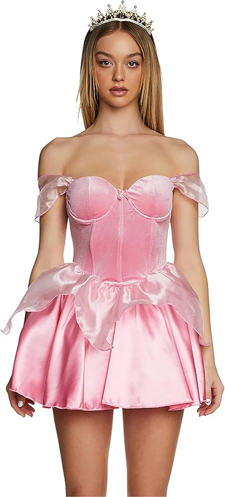 Dolls Kill Sleeping Princess Aurora Costume - Tiara and Velvet Dress by Trickz N' Treatz - | Amazon (US)