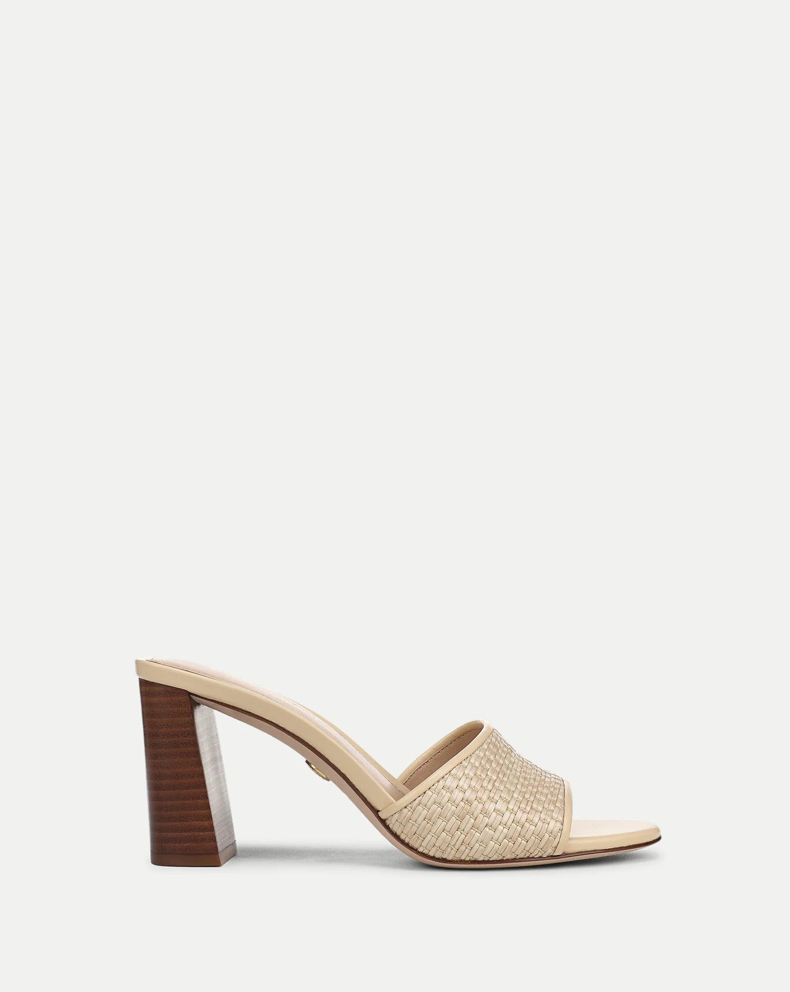 Veronica Beard Galessa Raffia Mid-Heel Sandal Natural | Veronica Beard