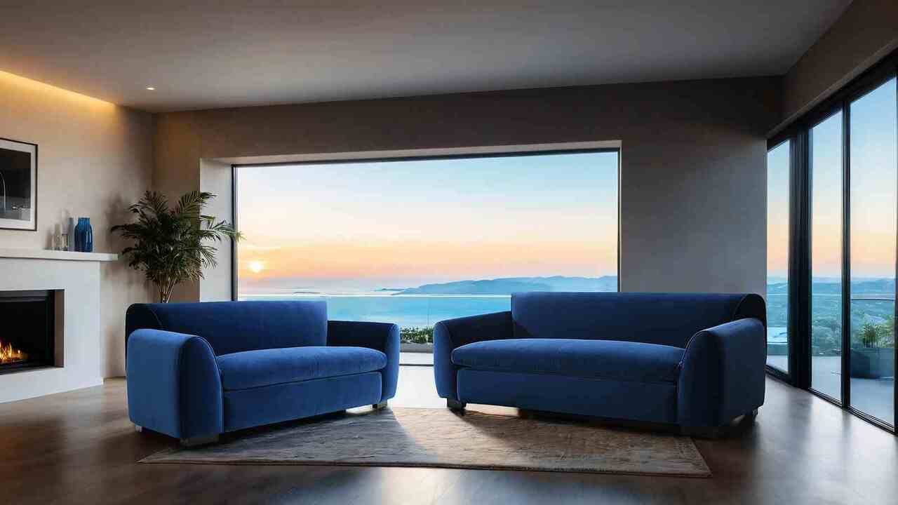 Severo Velvet Living Room Set In Royal Blue | 1stopbedrooms